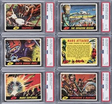 1962 Topps "Mars Attacks" Complete Set (55) Including PSA NM 7 Examples!
